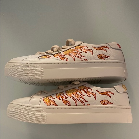 New Soludos Hot Stuff Ibiza Platform Flame White Sneakers Design Size 8 - Picture 4 of 6